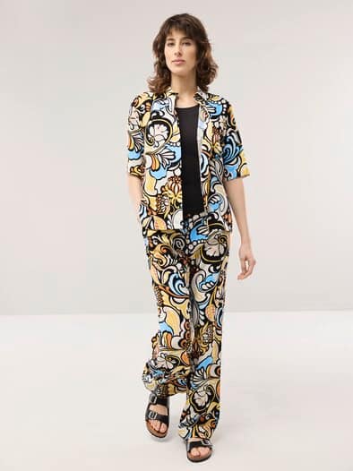 Hemdbluse Leinenmix Multicolor