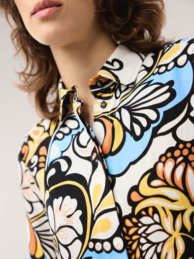 Hemdbluse Leinenmix Multicolor