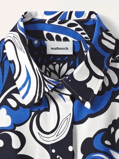 Hemdbluse Leinenmix Blau