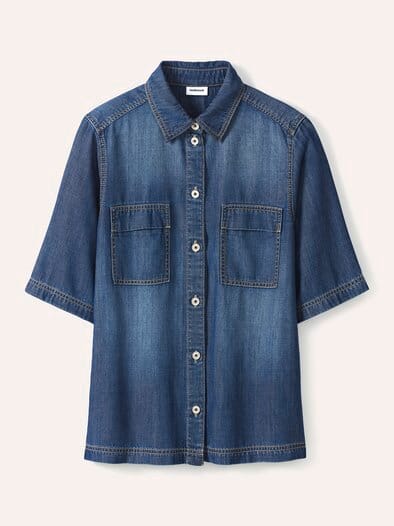 Jeans Hemdbluse Blau