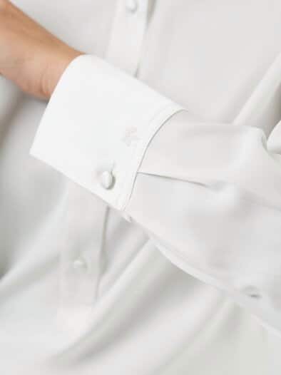 Polo Bluse aus Seide Offwhite