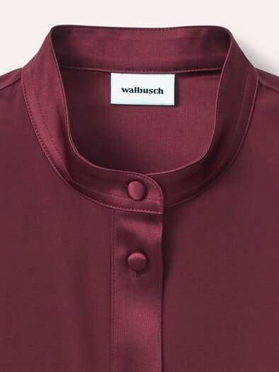 Polo Bluse aus Seide Merlot