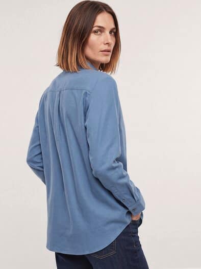 Hemdbluse aus Thermoflanell Smokey Blue