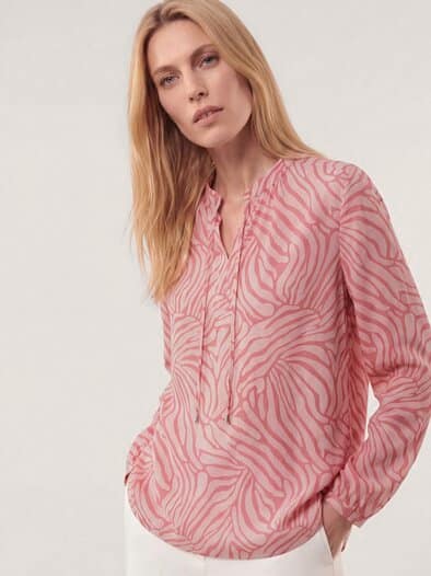 Shirtbluse aus Baumwollmix Rosenholz