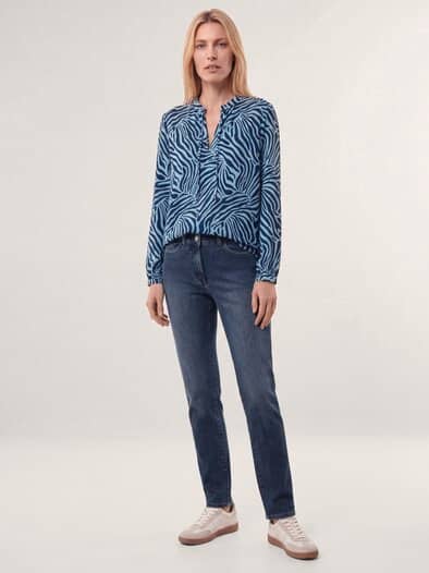 Shirtbluse aus Baumwollmix Smokey Blue
