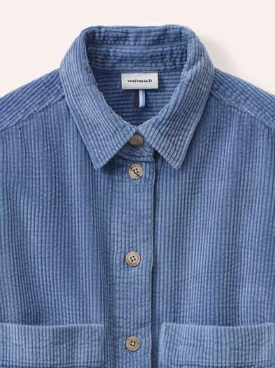 Blusenjacke aus Strukturcord Smokey Blue