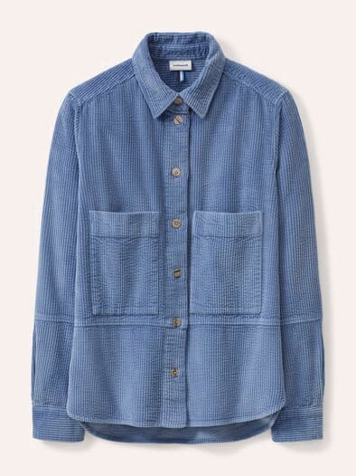 Blusenjacke aus Strukturcord Smokey Blue
