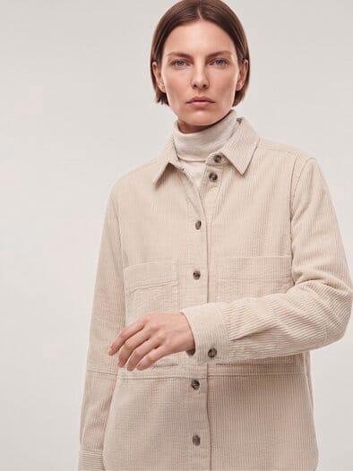 Blusenjacke aus Strukturcord Creme