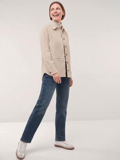 Blusenjacke aus Strukturcord Creme