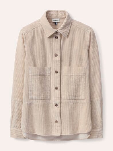 Blusenjacke aus Strukturcord Creme