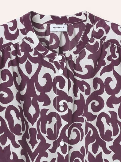 Bluse mit Seide Druck Cassis