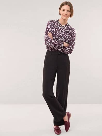 Bluse mit Seide Druck Cassis