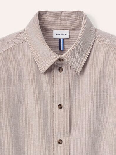 Two-Tone Cord Bluse Boxi Hell Praline