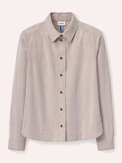 Two-Tone Cord Bluse Boxi Hell Praline