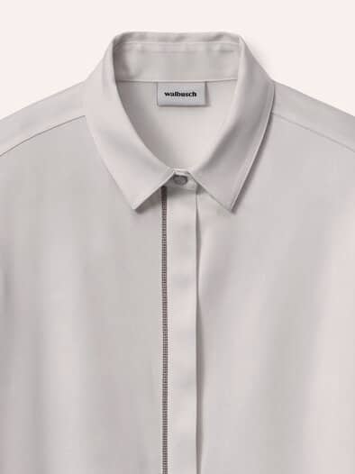 Bluse mit Glitzerkante Offwhite