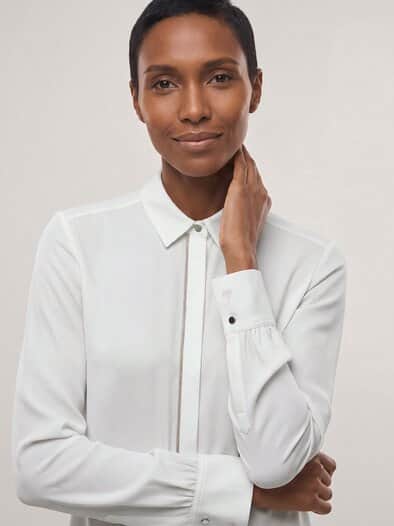 Bluse mit Glitzerkante Offwhite