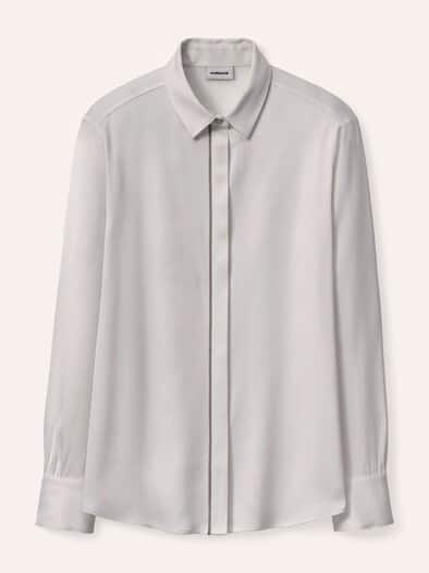 Bluse mit Glitzerkante Offwhite