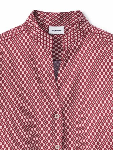 Extraglatt Stehkragen Bluse V-Auss Minimal Chianti