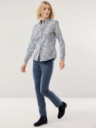 Thermo-Flanell-Hemdbluse Hahnentritt Beere