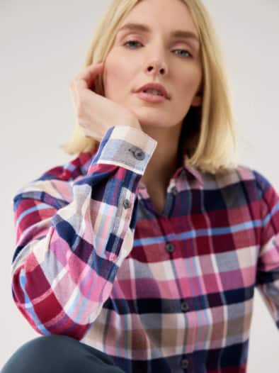 Thermo-Flanell-Hemdbluse Karo Multicolor