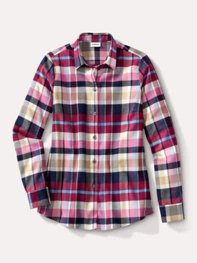 Thermo-Flanell-Hemdbluse Karo Multicolor