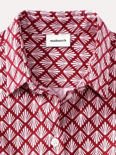 Thermo-Flanell-Hemdbluse Minimal Chianti/Offwhite