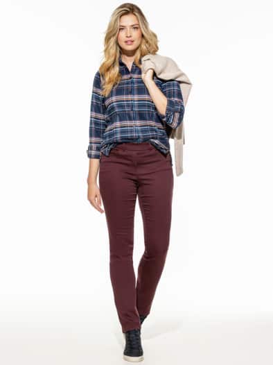 Thermoflanell-Hemdbluse Karo Marine