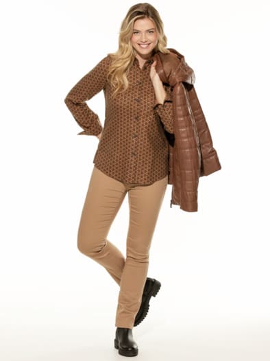 Thermoflanell-Hemdbluse Minimal Toffee