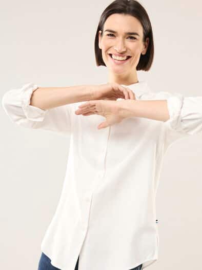 Hemdbluse aus Thermoflanell Offwhite