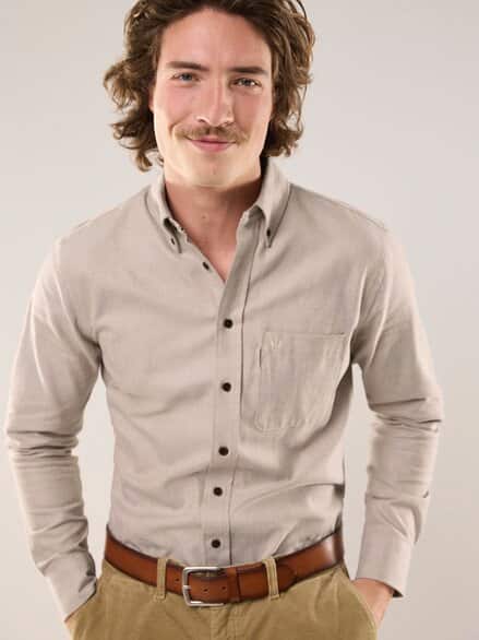 Flanell-Hemd aus Baumwolle Camel