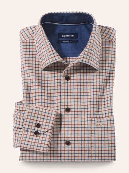 Flanell-Hemd mit Relax-Kragen Tattersall