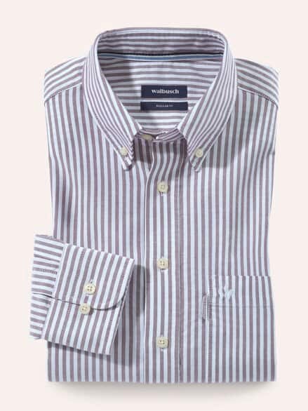 Premium Oxford-Hemd Streifen Bordeaux