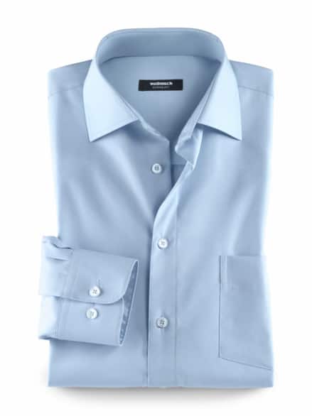 Extraglatt-Hemd Kent-Kragen Hellblau