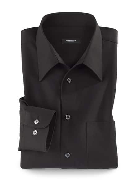 Extraglatt-Hemd Walbusch-Kragen Schwarz Extraglatt-Hemd Walbusch-Kragen Schwarz