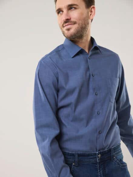 Extraglatt-Hemd Tropical Rauchblau