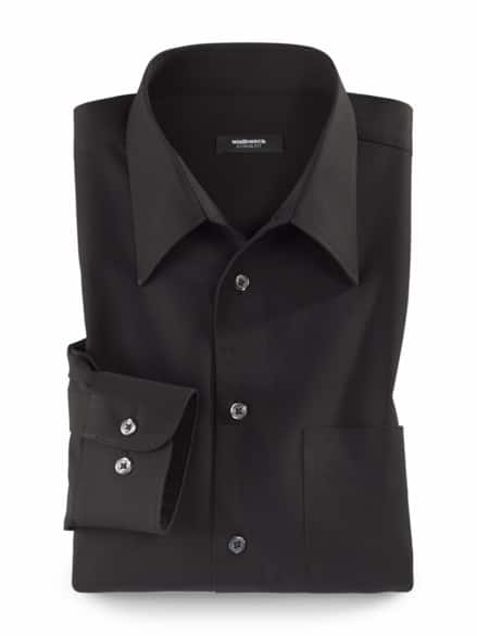 Extraglatt-Hemd Walbusch-Kragen Schwarz