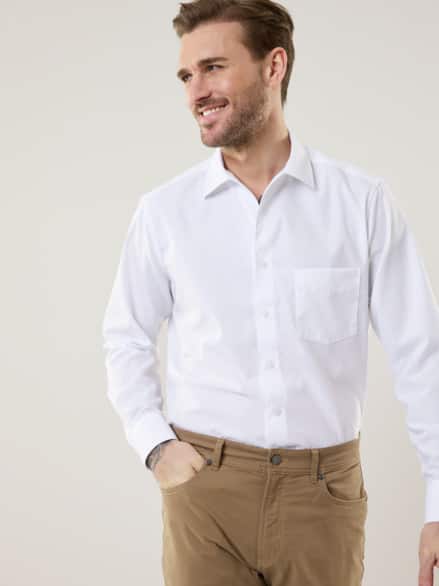 Extraglatt-Hemd Walbusch-Kragen Weiß