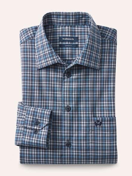 Extraglatt-Hemd Tropical Karo Marine Extraglatt-Hemd Tropical Karo Marine