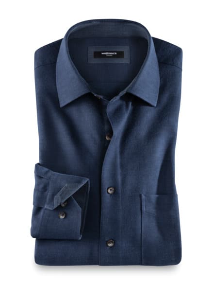 Thermoflanell-Hemd Uni Blau