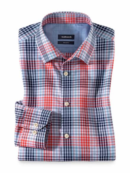 Easycare-Hemd Best-Klima Karo Koralle