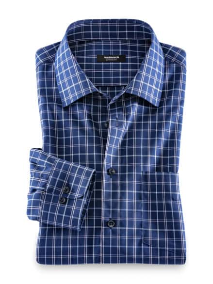 Extraglatt-Hemd Kent-Kragen Karo Navy/Rose Extraglatt-Hemd Kent-Kragen Karo Navy/Rose