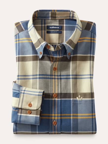 Diamanten Twill-Hemd Karo Natur