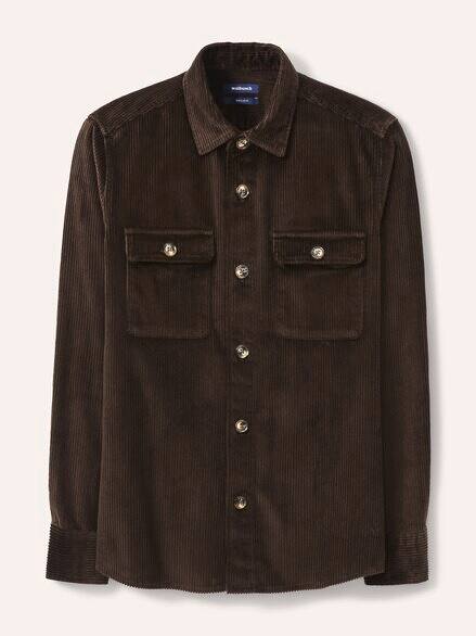 Overshirt aus Breitcord Dunkelbraun