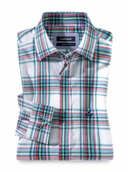 Tropical-Hemd Zip&Go Karo Weiß Tropical-Hemd Zip&Go Karo Weiß