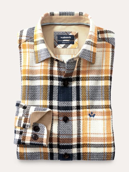 Das Overshirt Karo Safran