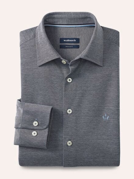 Comfort-Pique Hemd Weiß