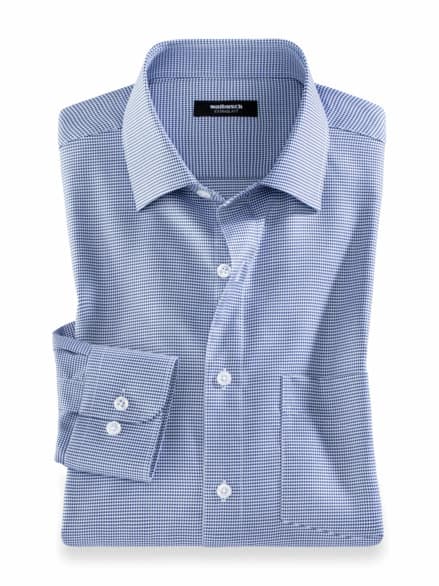 Extraglatt-Hemd Kent-Kragen Minikaro Hellblau Extraglatt-Hemd Kent-Kragen Minikaro Hellblau