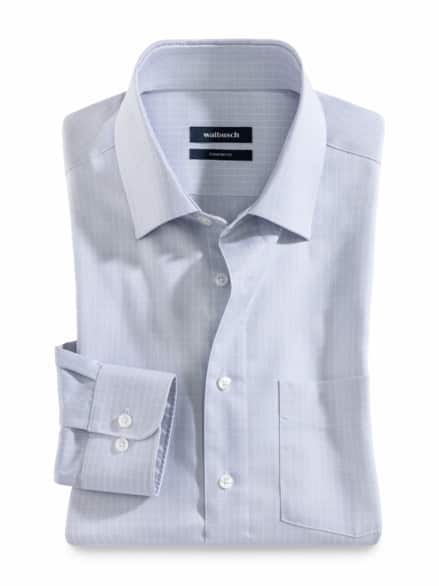 Extraglatt-Hemd Kent-Kragen Gitterkaro Grau Extraglatt-Hemd Kent-Kragen Gitterkaro Grau