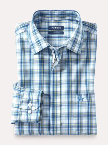 Extraglatt-Hemd Zip & Go Karo Weiß Extraglatt-Hemd Zip & Go Karo Weiß