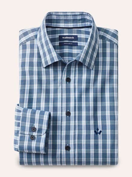 Hemd aus Royal-Oxford Karo Blau Hemd aus Royal-Oxford Karo Blau